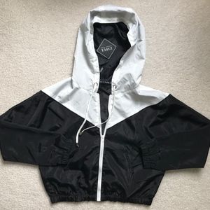 Black and White Windbreaker Jacket
